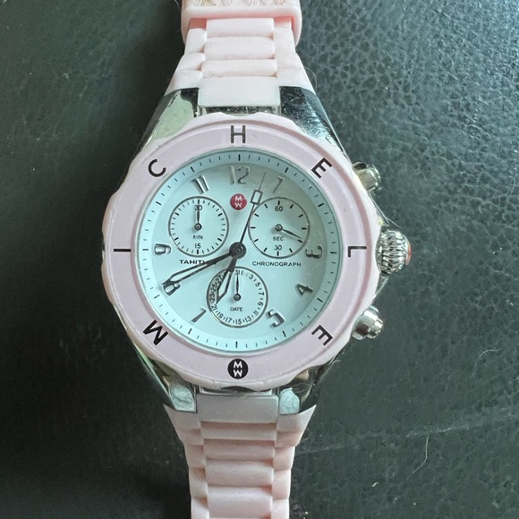 Michele Accessories - Michele Tahitian pink watch.